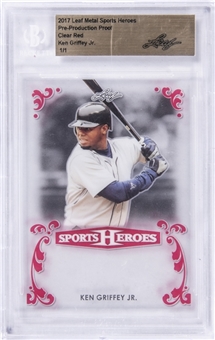 2017 Leaf Metal Sports Heroes Clear Red Pre-Production Proof Ken Griffey Jr. - BGS Authentic 